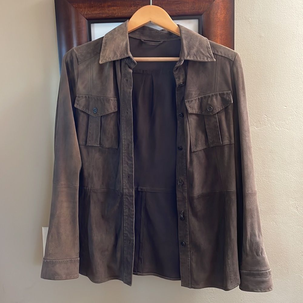 MaxMara Goat Suede Shirt Jacket 6